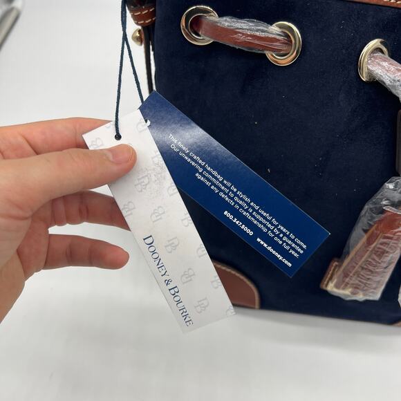 Dooney & Bourke Women Handbags Suede Drawstring Crossbody Navy - Picture 6 of 15